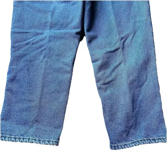 LL Bean Fleece Lined Original Fit Relaxed Denim Blue Jeans Women's 14 Petite - Picture 7 of 10